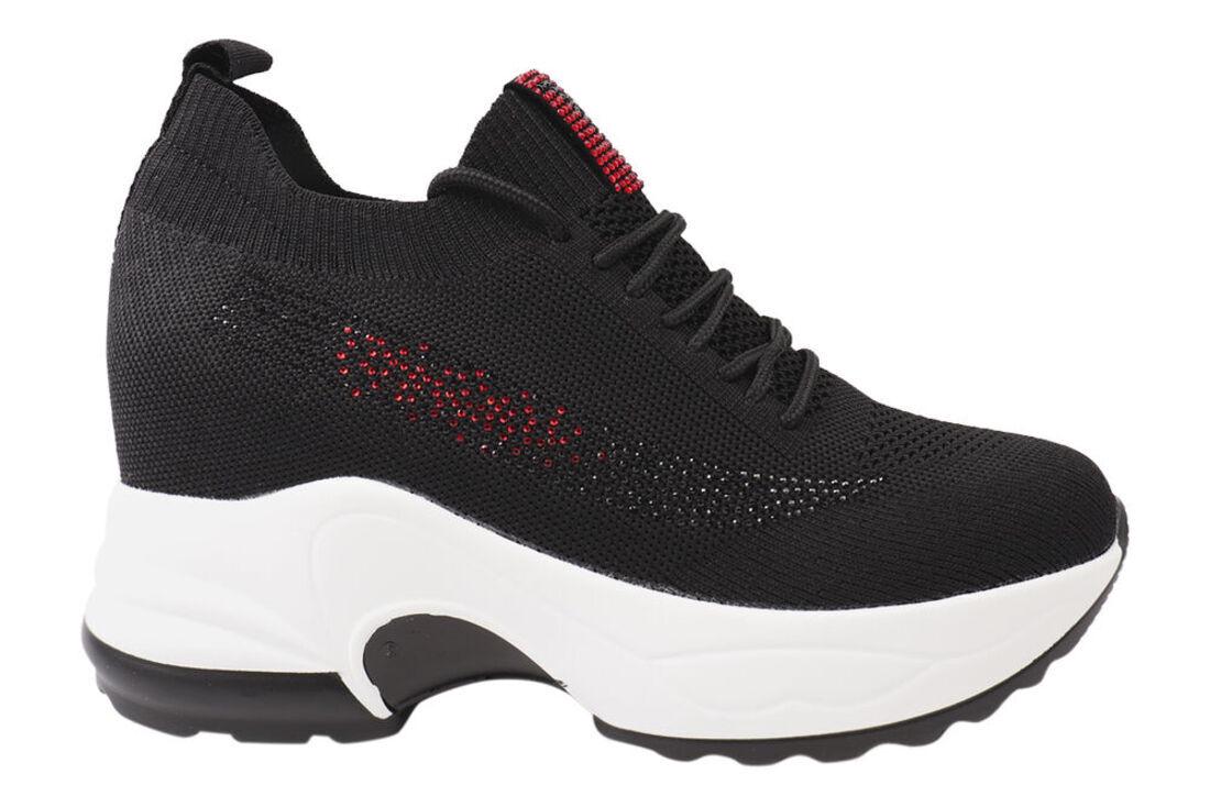 Кросівки жіночі Vikonty з текстилю на платформі р. 38 Чорний (255-21DKH) - фото 3