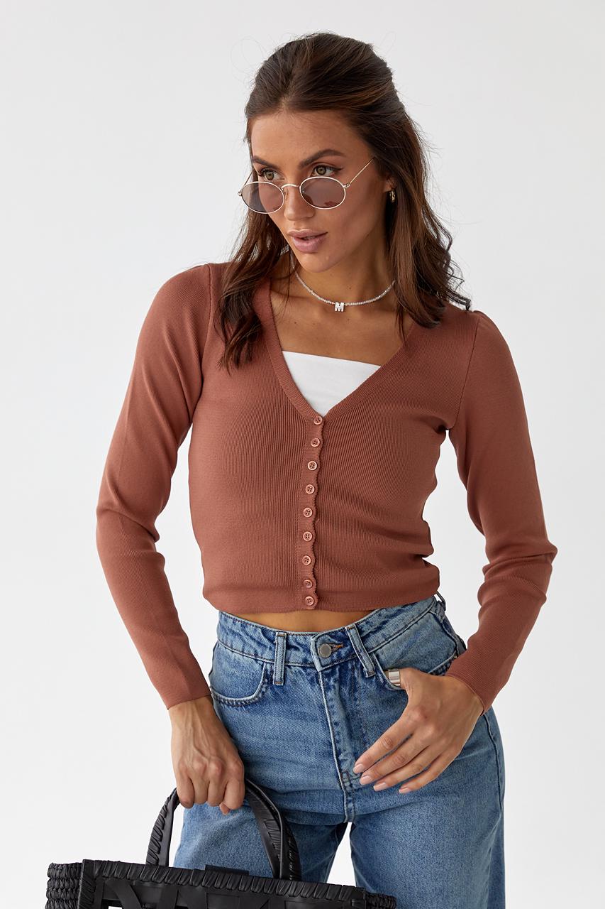 Кардиган Hot Fashion S Коричневый (9527906) - фото 5 Кардиган Hot Fashion S Коричневый (9527906) - фото 5