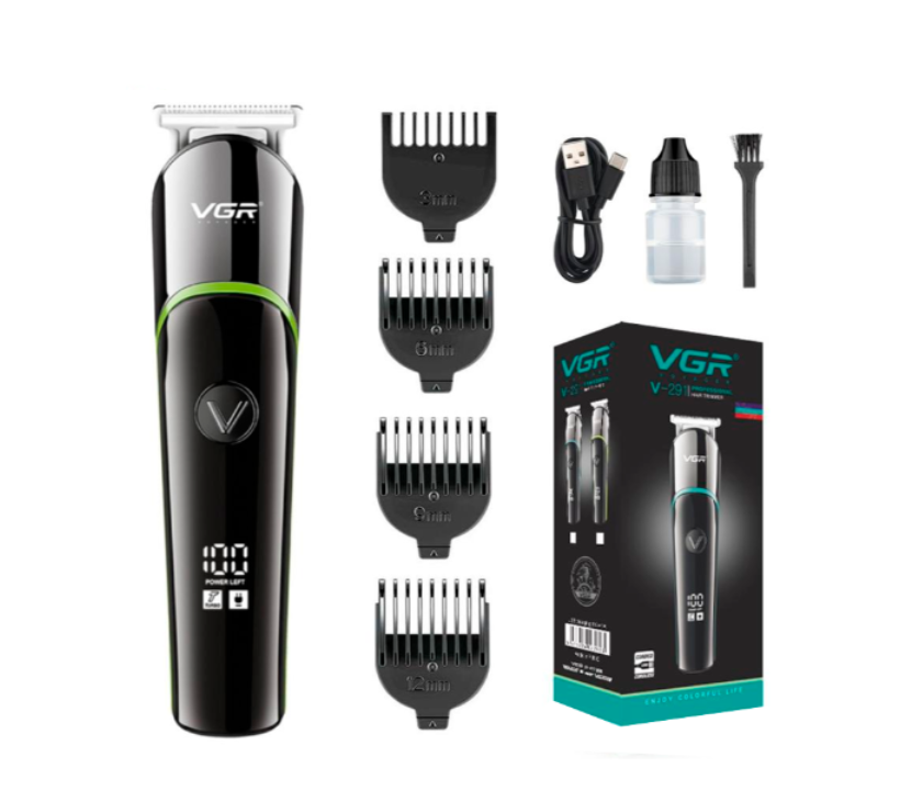 Триммер VGR V-291 c 4 насадками и LED-дисплеем Green (45687-V-291_311)