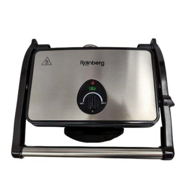 Гриль электрический прижимной Rainberg RG-5412 с регулятором температуры 2800 Вт Серый (27086908)