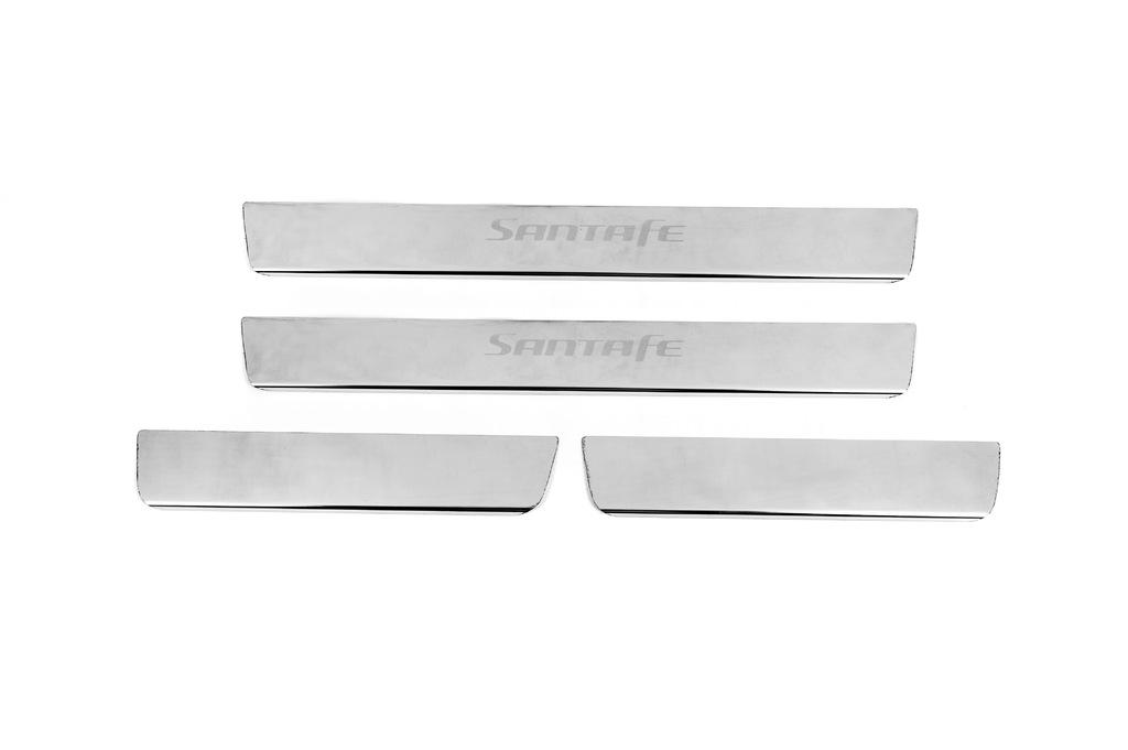 Накладка на пороги Carmos V2 для Hyundai Santa Fe 2 2006-2012 гг. нержавеющая сталь Хром