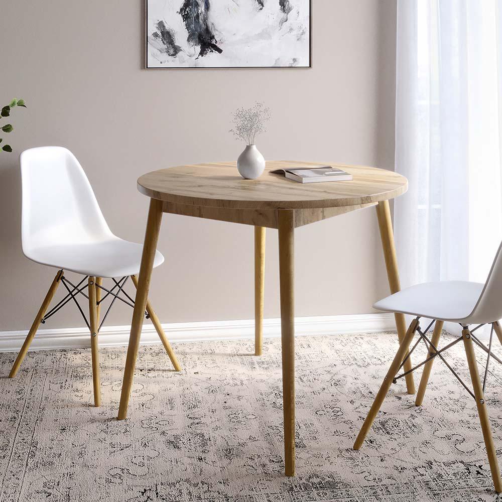 Стіл обідній на дерев'яних ніжках Маямі-1 круглий 900x900x730 мм Дуб Аппалачі