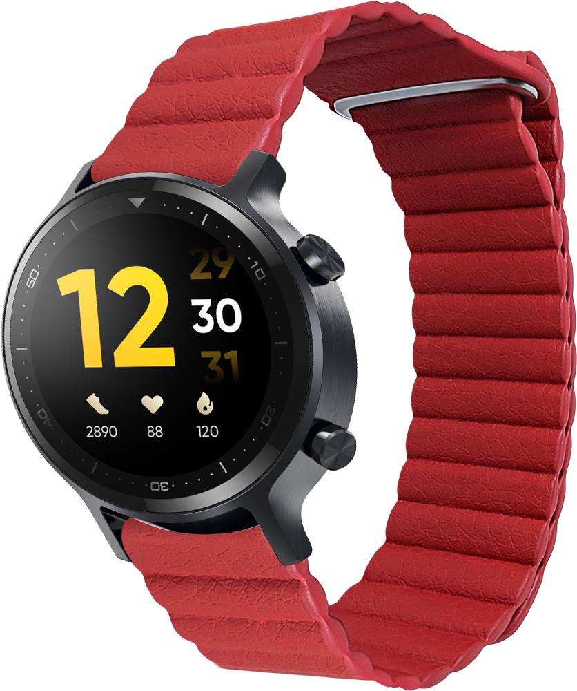Ремешок кожаный Genis для Realme Watch S Red (26527-2D) Ремешок кожаный Genis для Realme Watch S Red (26527-2D)