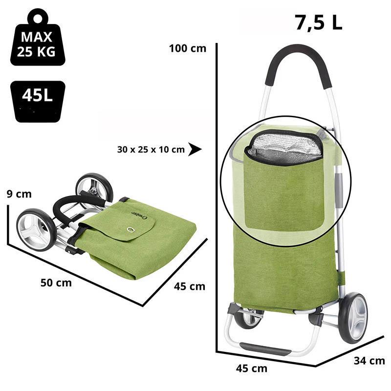 Сумка-тележка хозяйственная ShoppingCruiser Foldable 45 л Green (930021) - фото 3