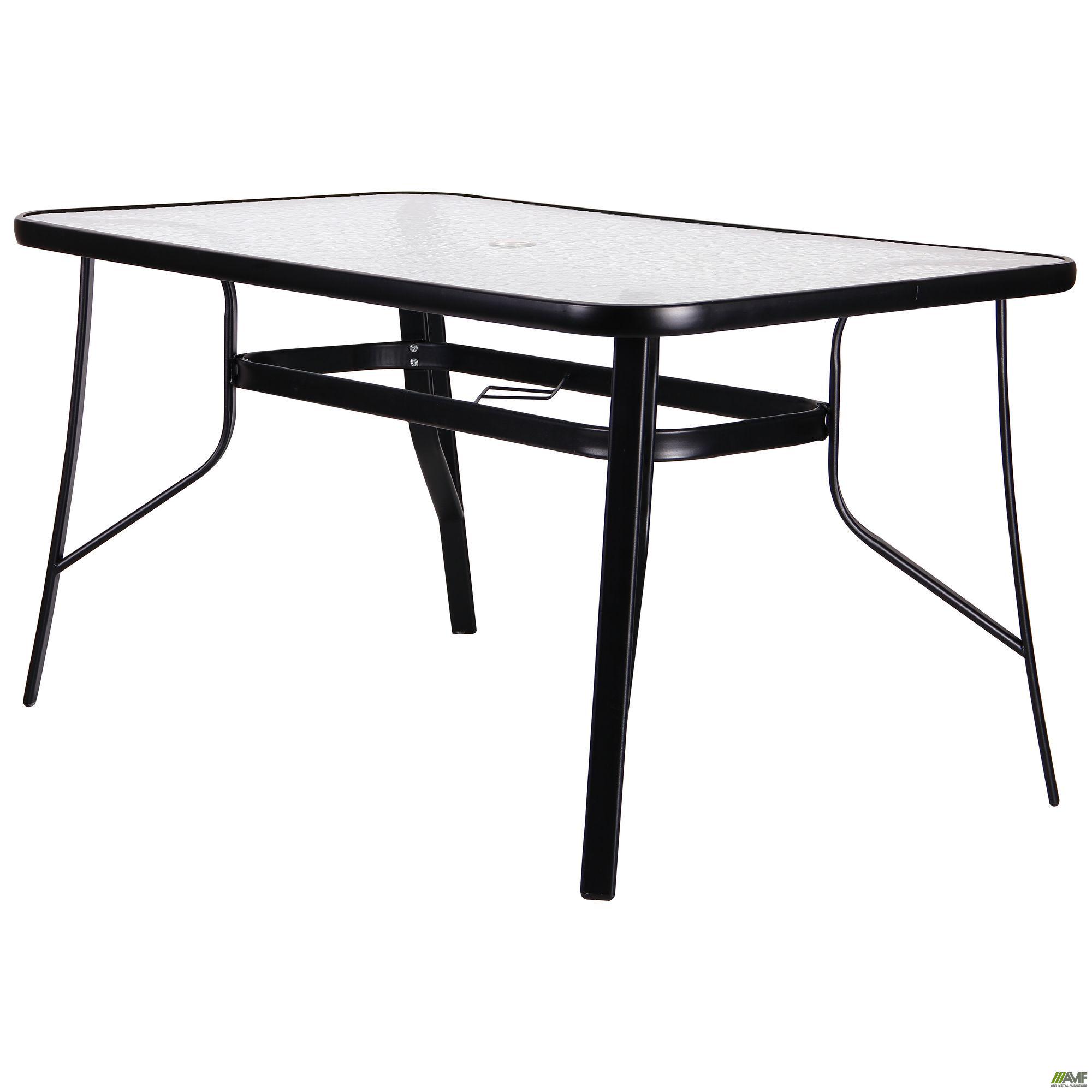Обідній кухонний стіл AMF Cancun 710х1400х800 мм сталь/загартоване скло Чорний/Хвиля - фото 4 Обідній кухонний стіл AMF Cancun 710х1400х800 мм сталь/загартоване скло Чорний/Хвиля - фото 4