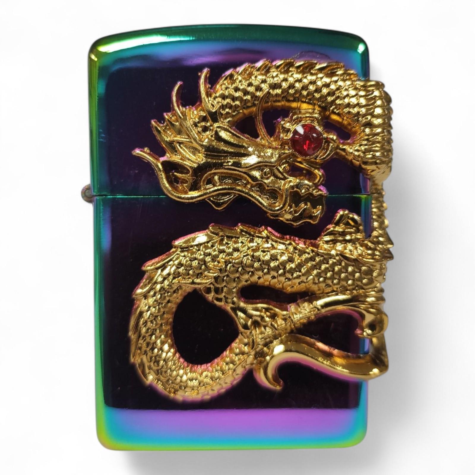 Запальничка бензинова Star Lighters Dragon HL-372 у подарунковій упаковці Сolorful (L_HL-372-4)