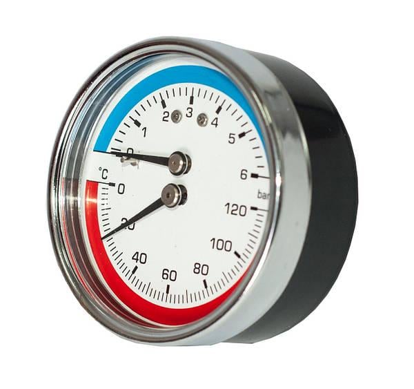 Термоманометр фронтальний FADO S.r.l Д63 120°С 6 бар 1/2" (TMF01)