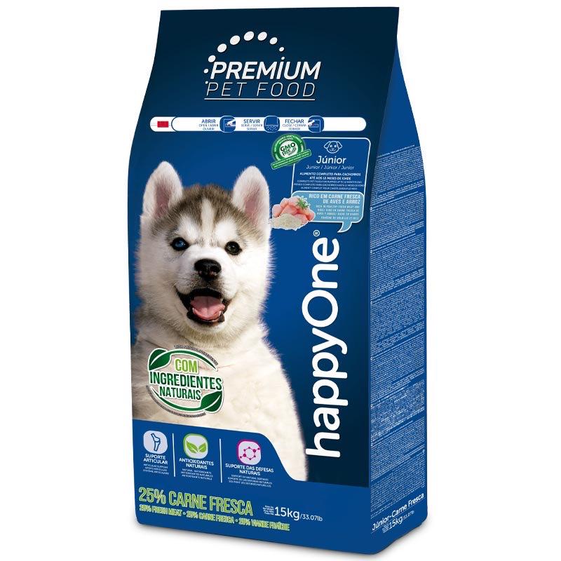 Корм сухой HappyOne Premium Junior Fresh Meat со свежим мясом для щенят и юниоров всех пород 15 кг - фото 1 Корм сухой HappyOne Premium Junior Fresh Meat со свежим мясом для щенят и юниоров всех пород 15 кг - фото 1