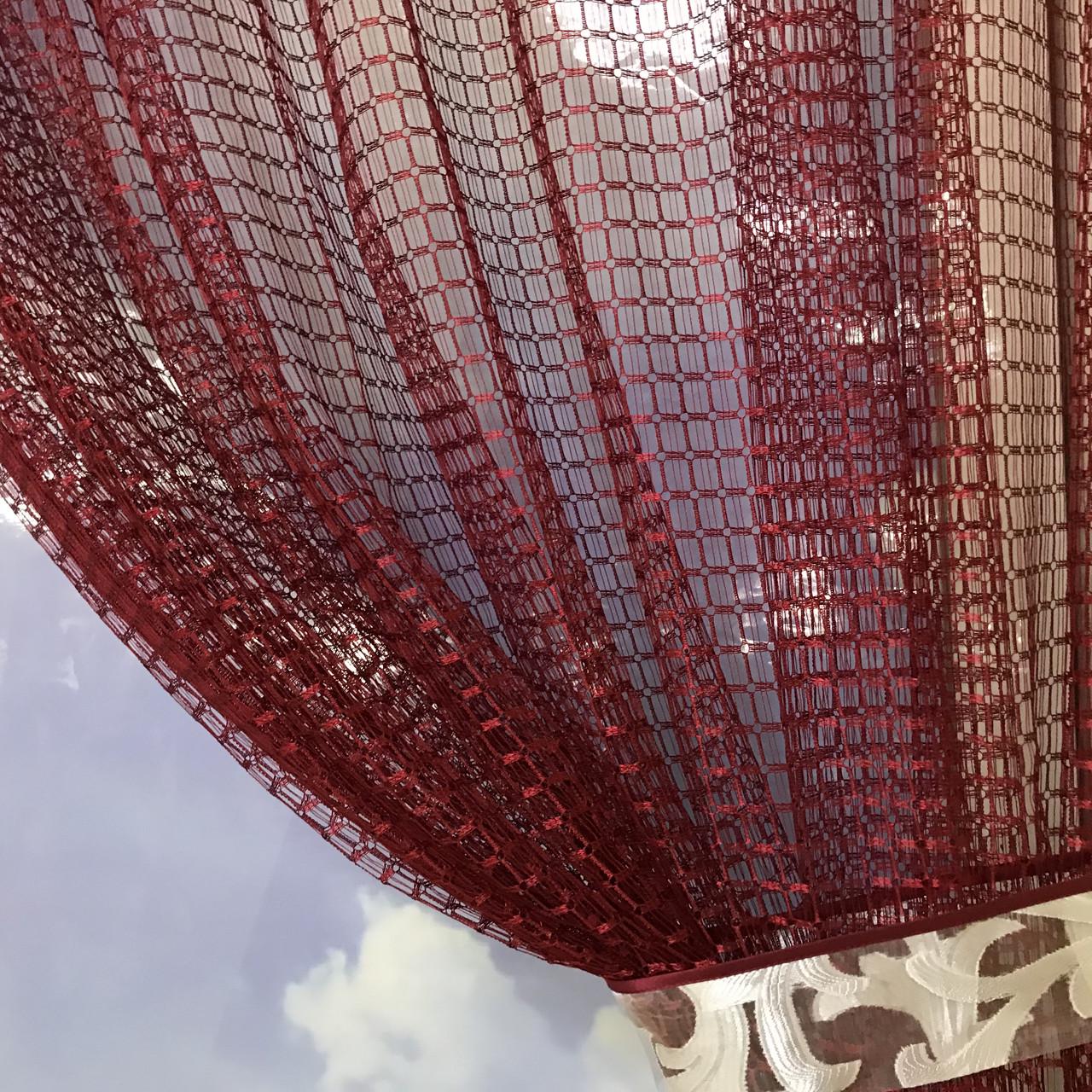 Фіранка коротка з сітки ALBO 400x180 см Бордовий - фото 5