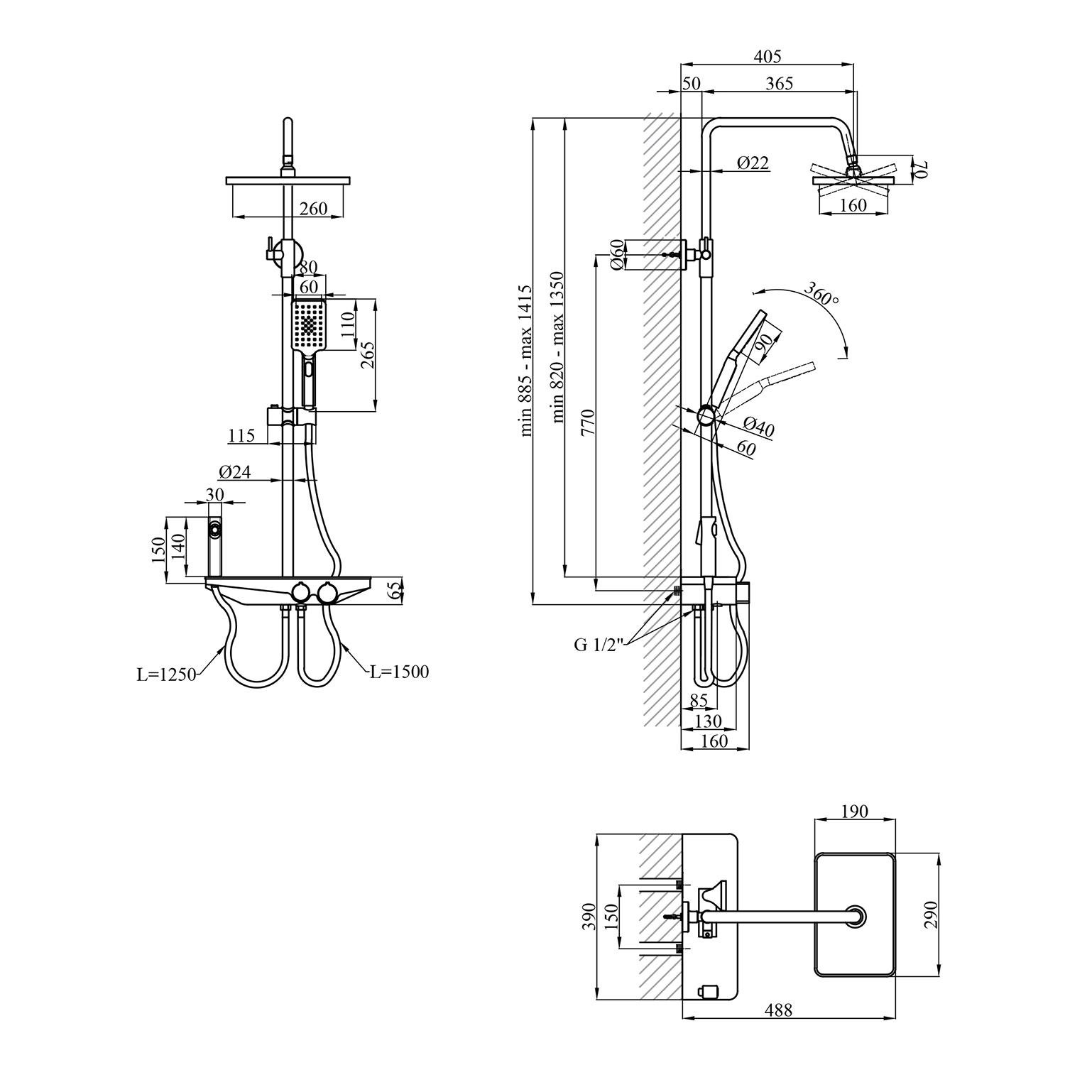Душевая система со см есителем Kroner Armada-SCH066 CV033873 Черный (235263) - фото 18 Душевая система со см есителем Kroner Armada-SCH066 CV033873 Черный (235263) - фото 18