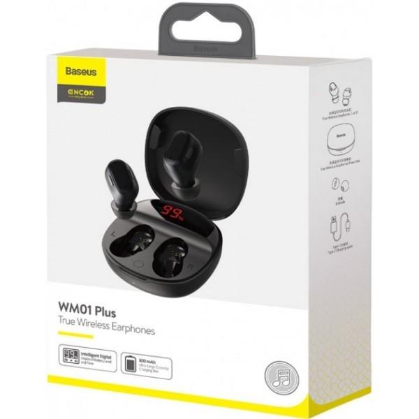 Наушники BASEUS Encok True Wireless Earphones WM01 Plus Bluetooth Black (NGWM01P-01) - фото 7