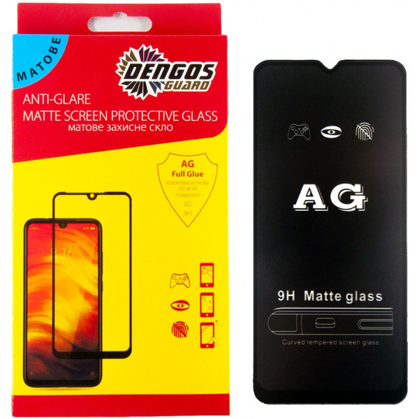 Защитное стекло Dengos Full Glue Matte для Xiaomi Redmi 9A/9C Black (TGFG-MATT-30) - фото 2