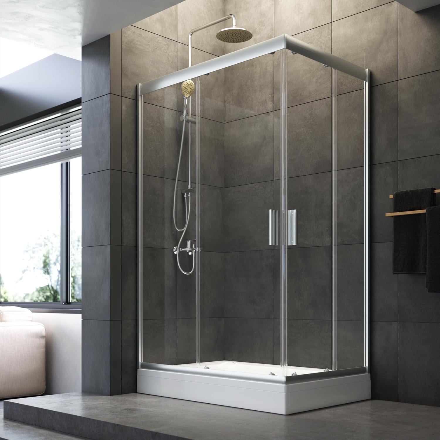 Душевое ограждение AM.PM Gem Square Slide прозрачное стекло 120х80 см Хром матовый (W90UG-403-120280-MT)