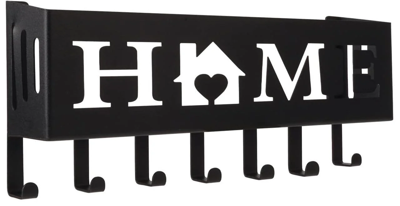 Ключница настенная декоративная VOIMO Home с крючками Черный
