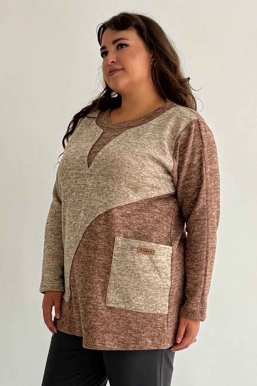 Туника PANNI Женя на флисе р. 60-62 Бежевый (Р2508252281) - фото 4 Туника PANNI Женя на флисе р. 60-62 Бежевый (Р2508252281) - фото 4