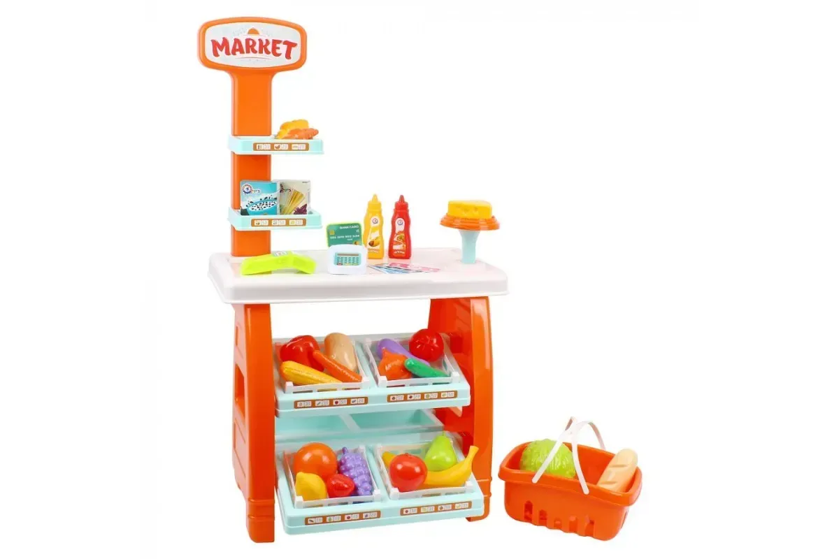 Детский игровой набор ТехноК Market продуктовая торговая ятка из пластика 87х39х50 см Разноцветный (150-98-TH0730)