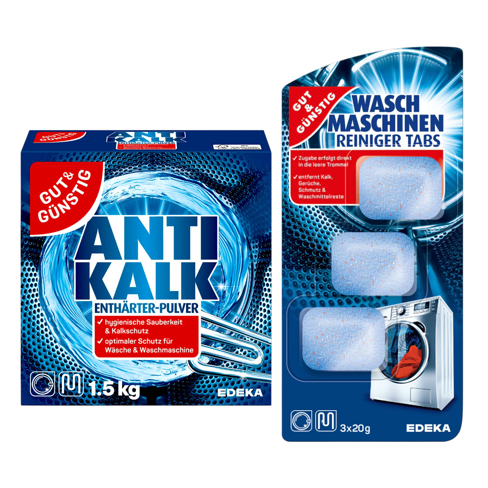 Набір Gut&Gunstig таблетки/порошок для чищення пральних машин 1,5 кг (664605/654491) - фото 2