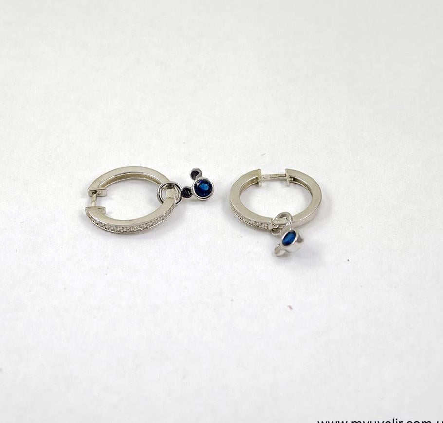 Сережки Maxi Silver 8369 Конго з підвіскою (88369)