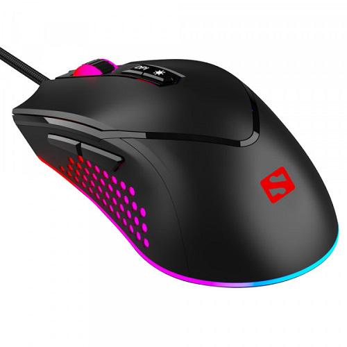 Мышка Sandberg 640-20 Azazinator Mouse 6400 RGB игровая проводная USB 6400dpi 7кн Huano Черный - фото 2