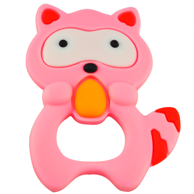 Прорезыватель Енот в коробке Розовый