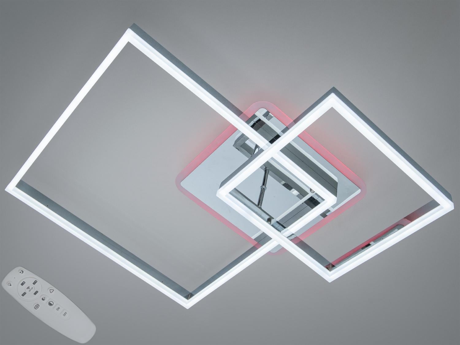 Люстра потолочная LED пульт/диммер 84 Вт Хром (2549HR LED 3color dimmer)
