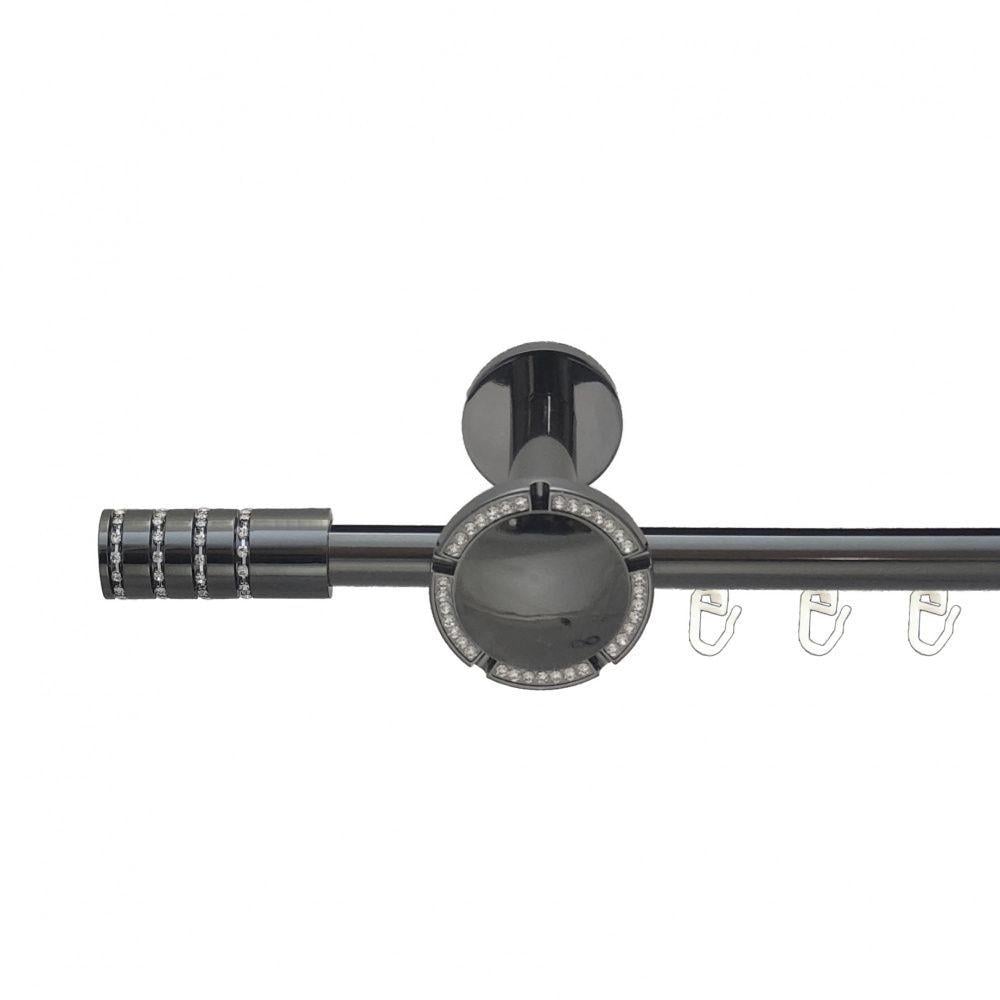 Карниз металлический Orvit Барамелла однорядный розета реверс фламо/профильная труба Оникс 19 мм 300 см (6678846)