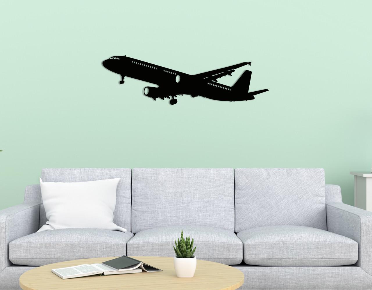 Декоративное панно на стену Upwood Decor Airplane 2 20,9х70 см Black (1578322893)