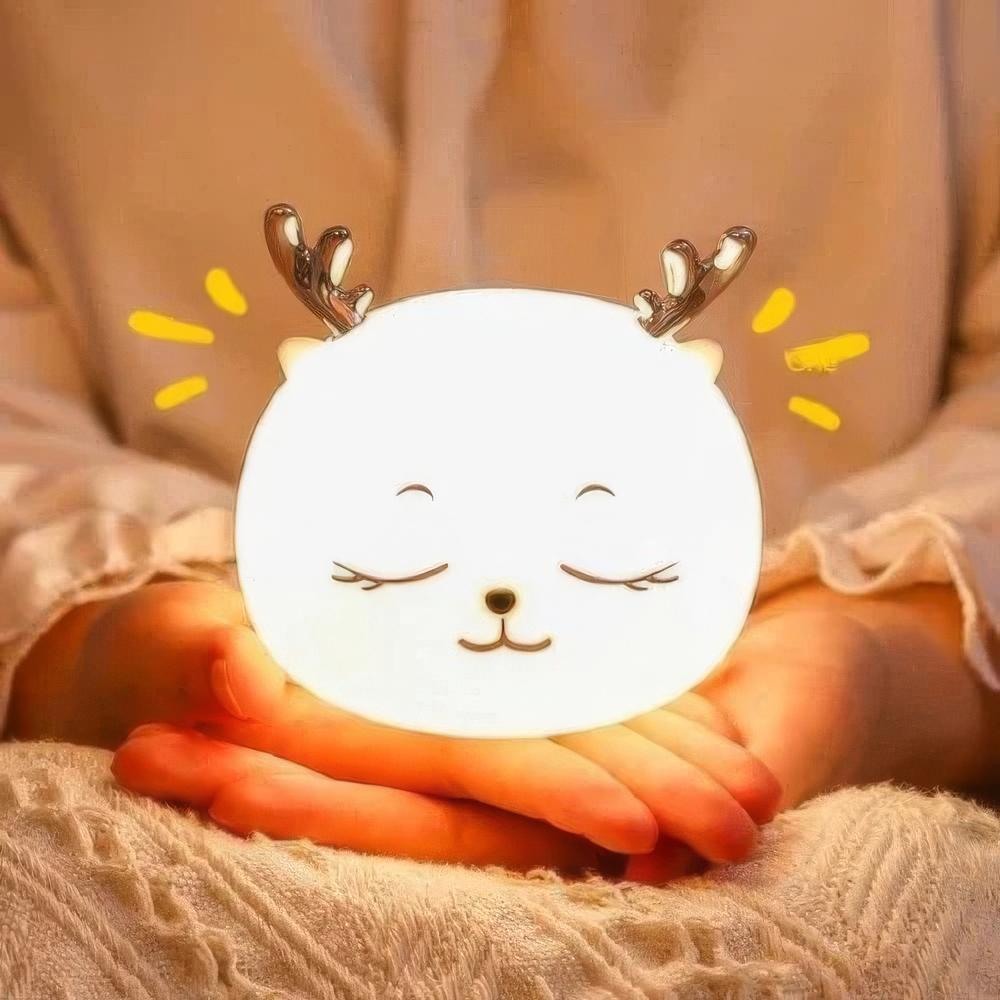 Ночник в виде оленя с сенсорным датчиком Cute Deer Silicone Night Light (1010688-White) - фото 4