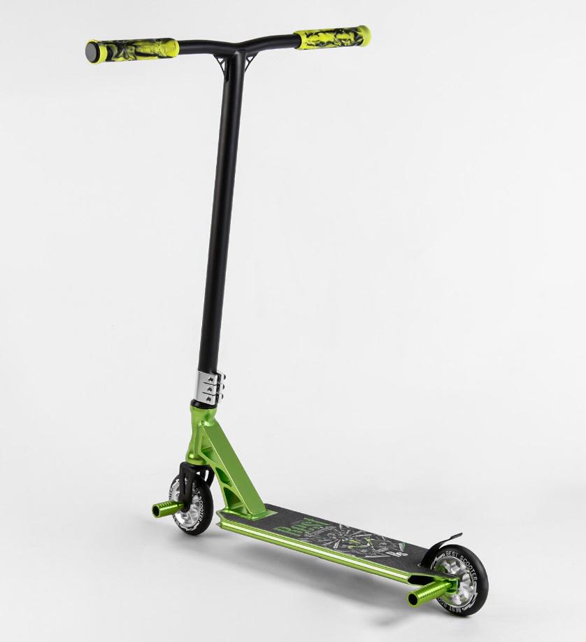 Самокат трюковый Best Scooter HIC система/анодированное окрашивание колеса 110 мм Черно-оливковый (53442)