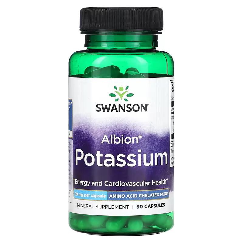 Калий Swanson Albion Potassium 99 мг 90 капсул
