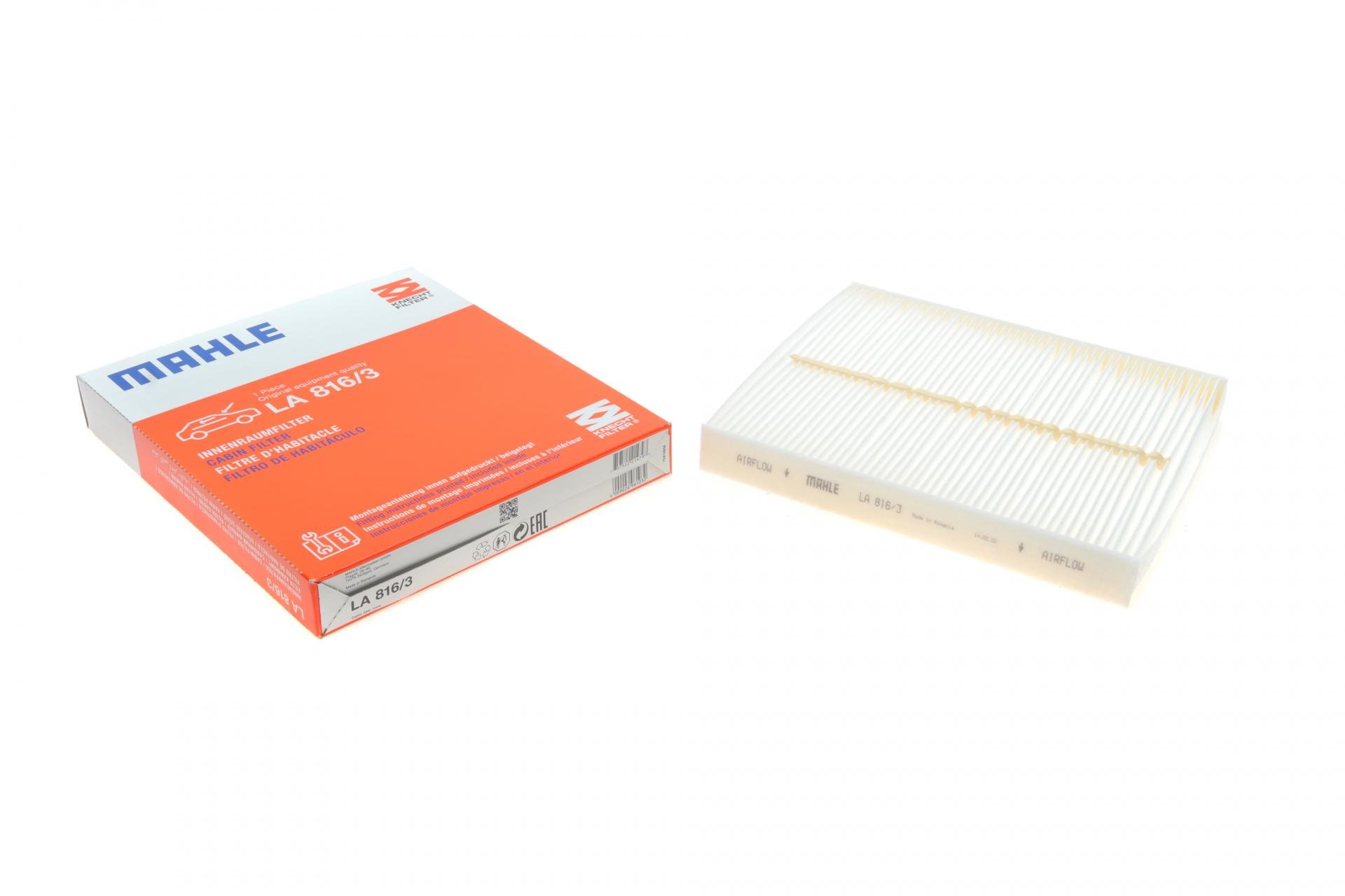 Фильтр салона KNECHT для VW Polo 1,0TSI/Seat Ibiza 1,0 i/1,6 TDI 17- (LA 816/3)