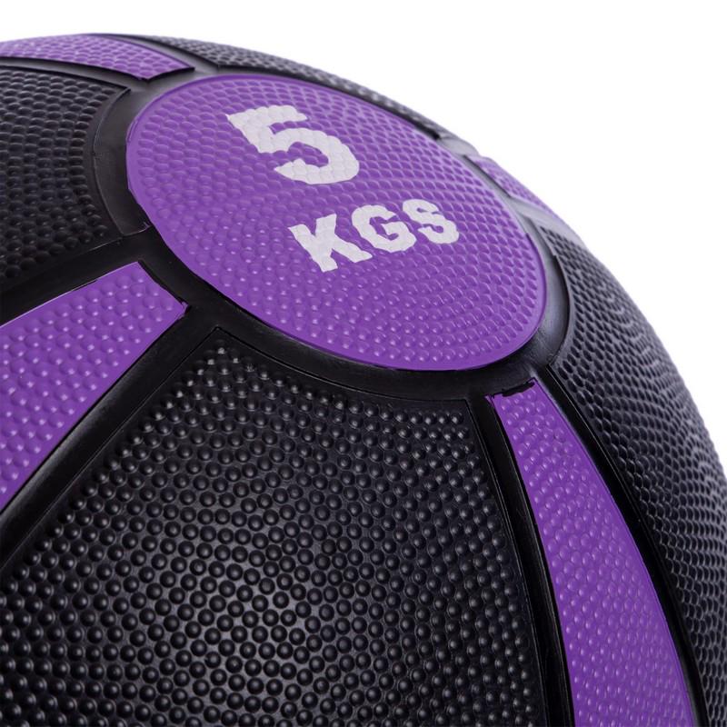 Мяч медицинский медбол Zelart Medicine Ball FI-5122-5 5 кг Черный/Фиолетовый (DR003490) - фото 4