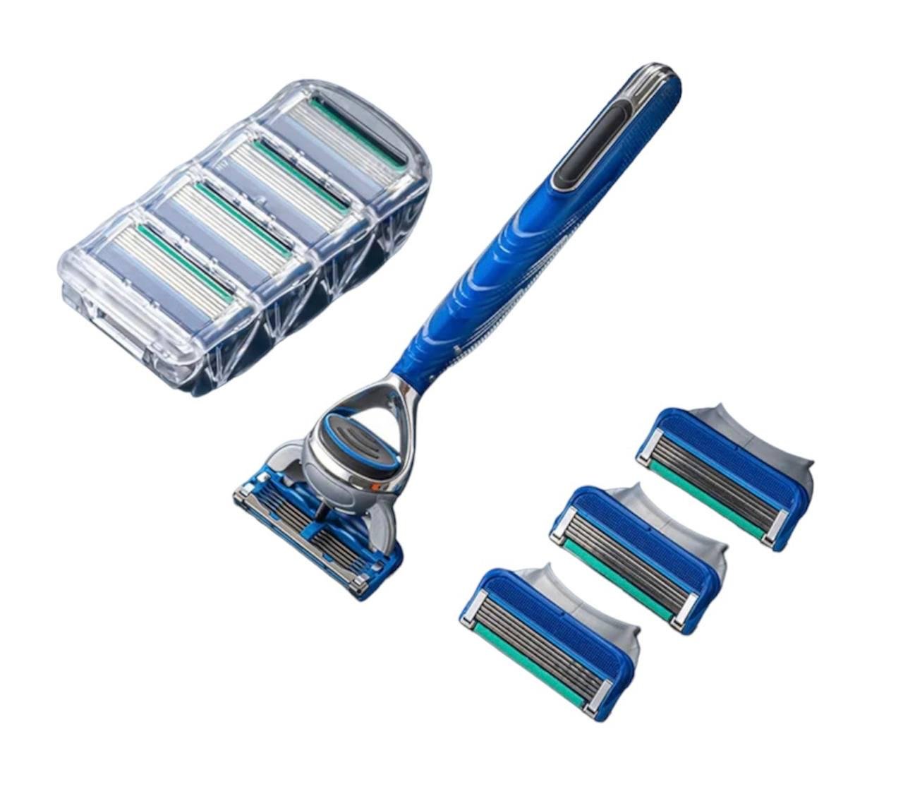 Сменные лезвия для бритв Gillette Glide Fusion- лезвий 4 шт. Зеленый (12313282) - фото 4