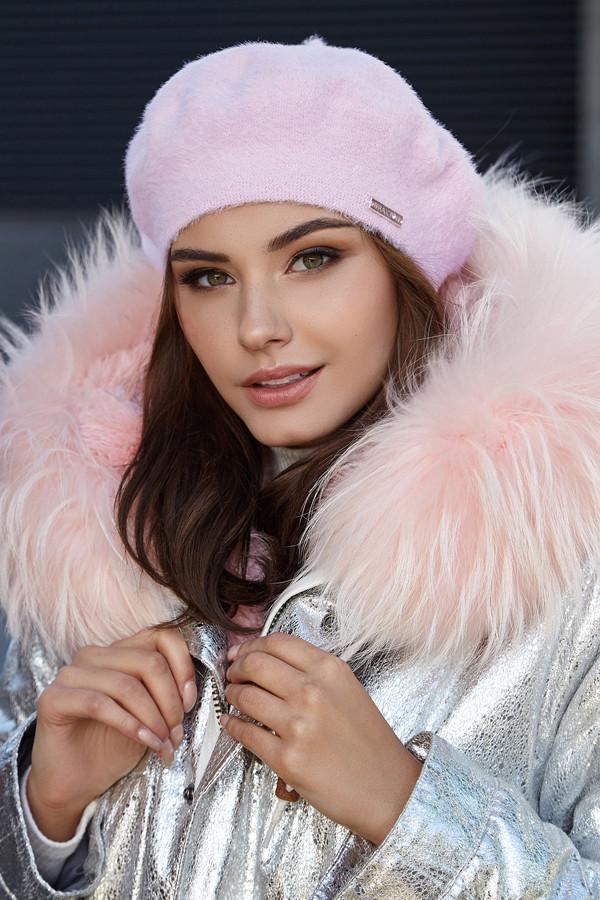 Берет пушистый Braxton женский Светло-пудровый (4916)