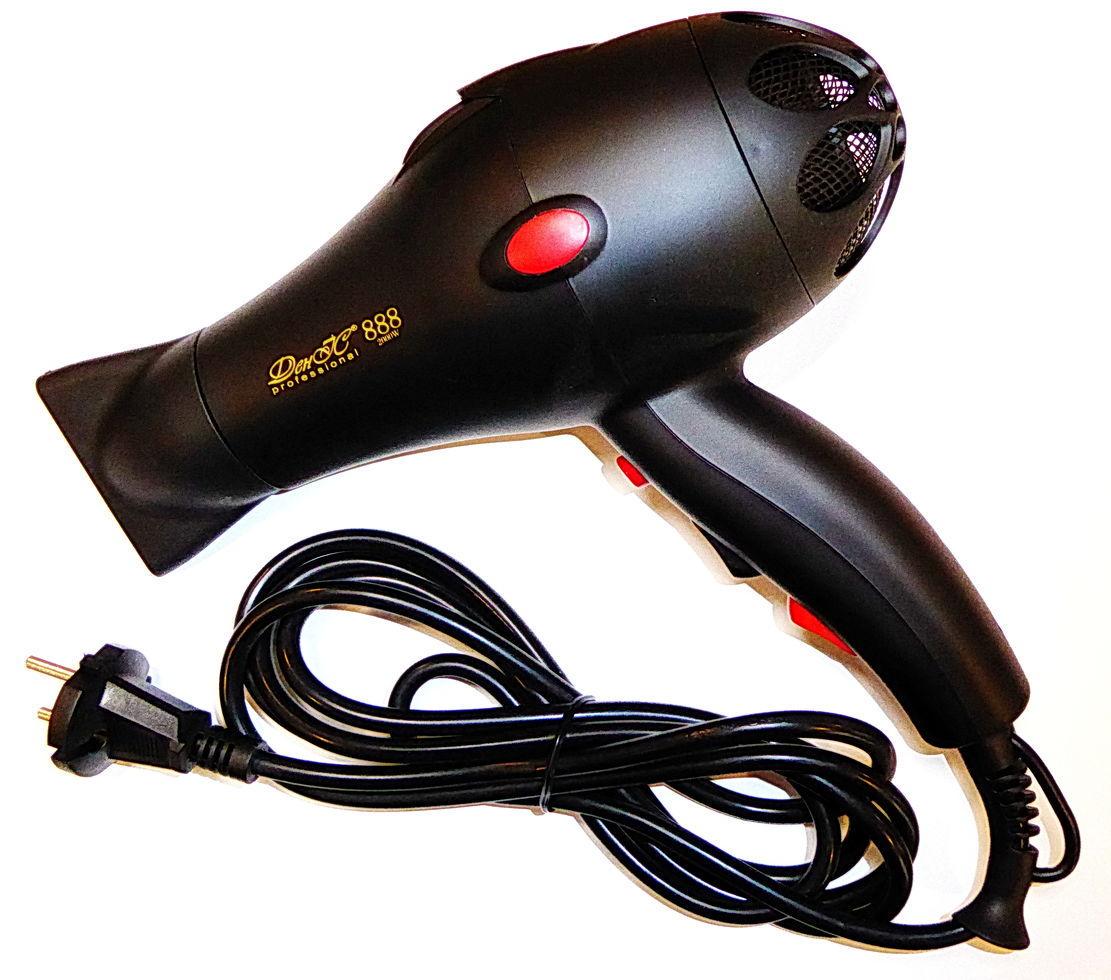 Фен професійний ДенІС professional 888 з 2-ма насадками/дифузор 2000 Вт Black Matt (1453070645) - фото 8 Фен професійний ДенІС professional 888 з 2-ма насадками/дифузор 2000 Вт Black Matt (1453070645) - фото 8