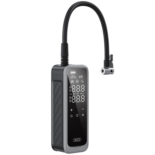 Компрессор аккумуляторный XO-CZ018 85 Ватт 23-25 Л/ХВ с LED дисплеем/фонариком 5000 mAh Черный