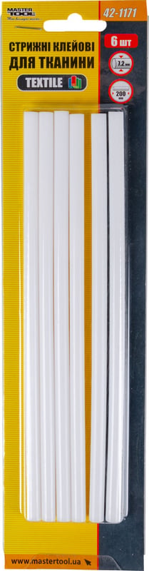 Стержни клеевые MasterTool Textile 7,2х200 мм 6 шт. для ткани (42-1171) - фото 2