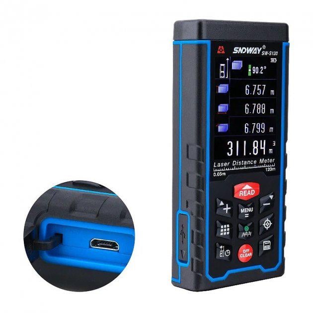 Рулетка профессиональная лазерная Sndway SW-S120 с камерой и большим цветным дисплеем до 120 м. - фото 6 Рулетка профессиональная лазерная Sndway SW-S120 с камерой и большим цветным дисплеем до 120 м. - фото 6