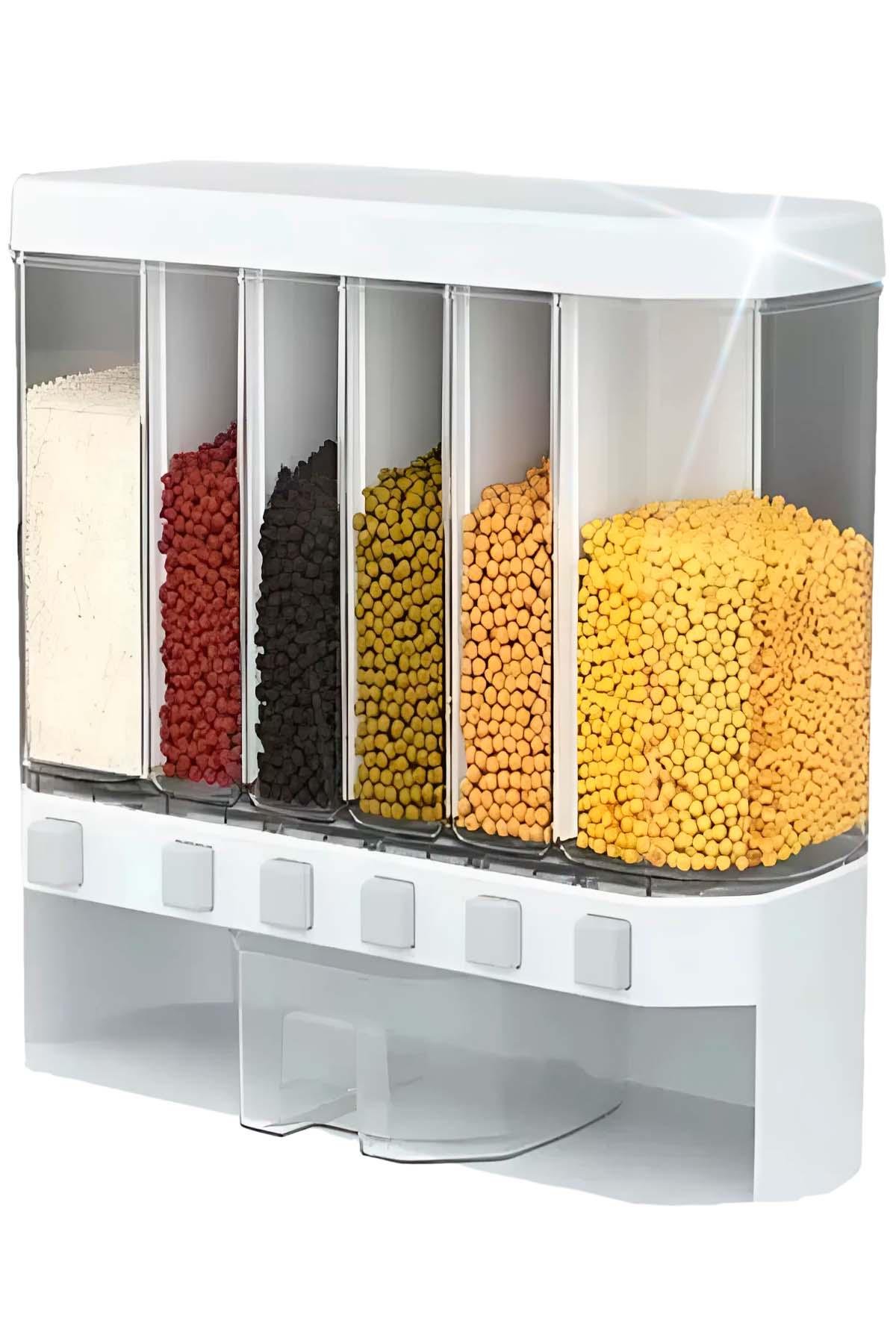 Органайзер BRS для хранения круп 6 секций с дозатором White (445757426)