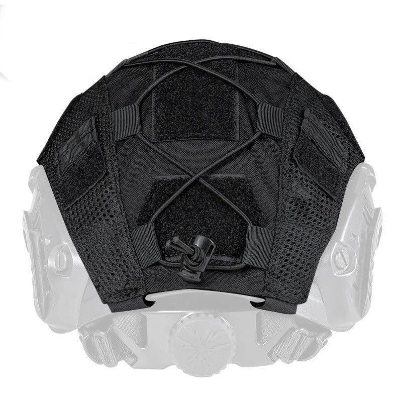 Кавер на шлем FAST TOR чехол из Cordura 500D водоотталкивающий с панелями Velcro и петлями для проводов ПНБ на размеры M L XL Черный (50) - фото 3