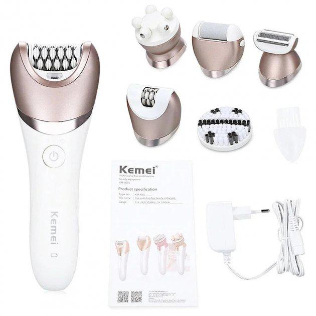 Эпилятор аккумуляторный Kemei KM-8001 Золотисто-белый - фото 11 Эпилятор аккумуляторный Kemei KM-8001 Золотисто-белый - фото 11