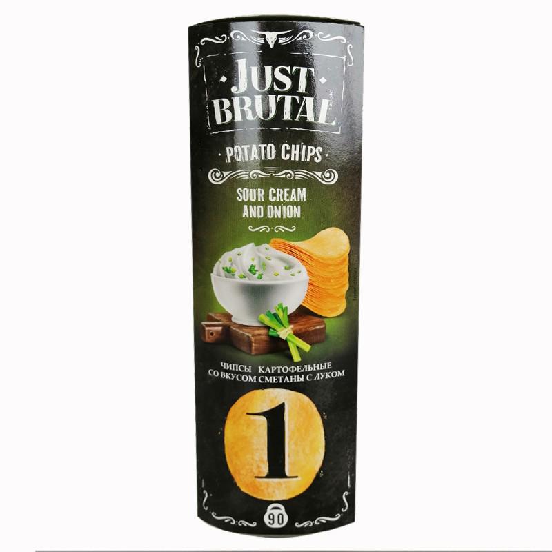 Чипсы картофельные Just Brutal 1 со вкусом сметаны с луком 90 г