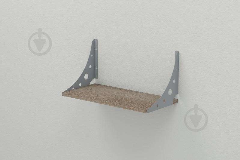 Полка настенная Ferrum-decor Ханди 2 240x600x240 металл Серый ДСП Сонома Трюфель 16 мм (XND0040)