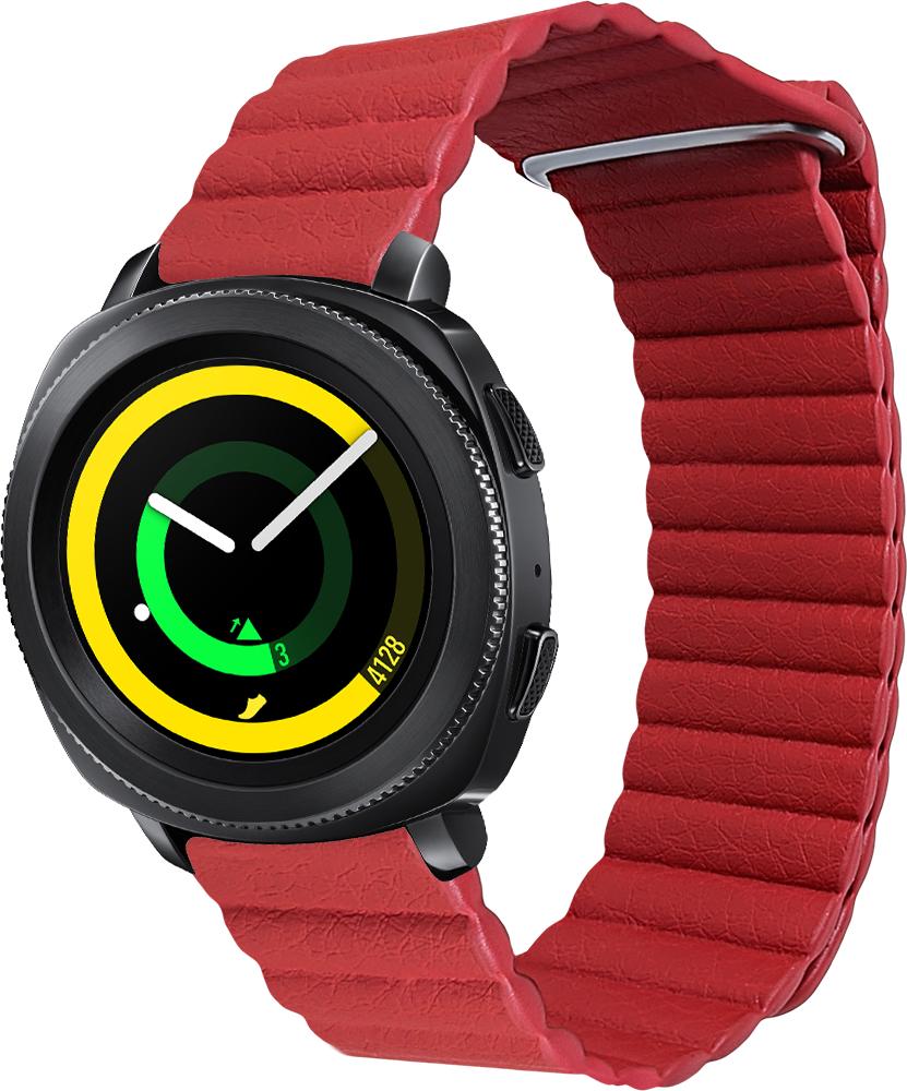 Ремешок кожаный Genis для Samsung Gear Sport Red (26498-2D)