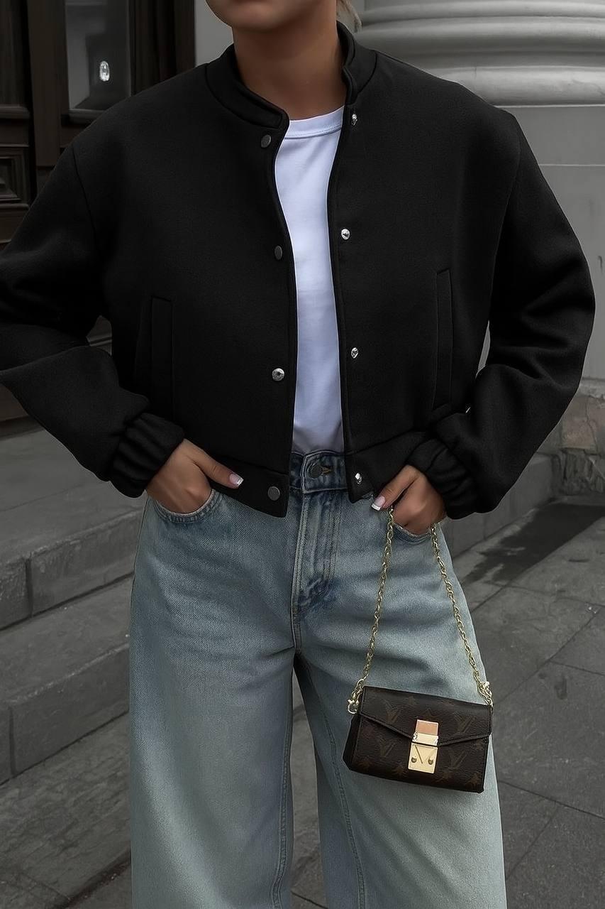 Пальто-бомбер жіночий р. 42-46 Чорний (2735241715) Пальто-бомбер жіночий р. 42-46 Чорний (2735241715)