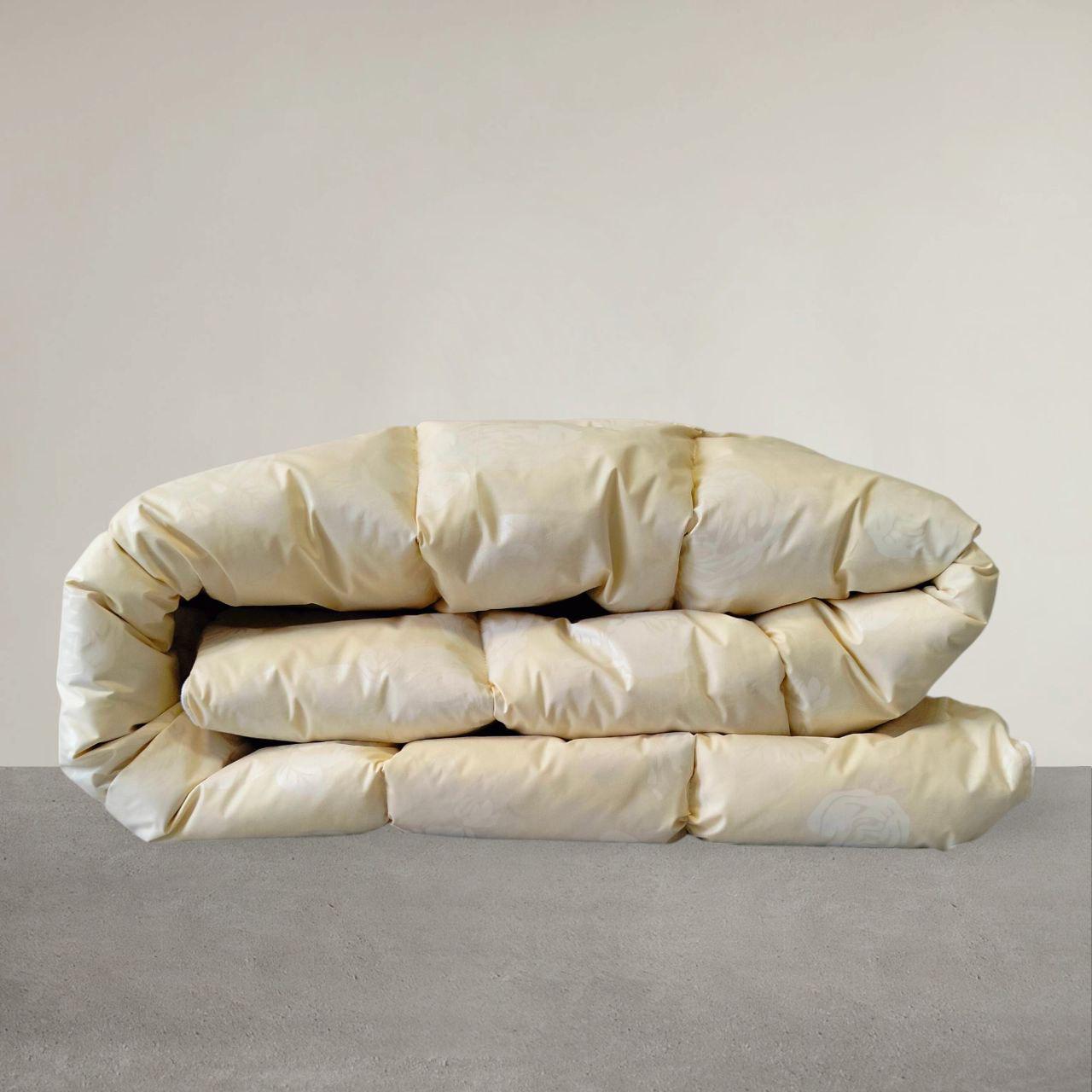 Ковдра пухова зимова тік бавовна 160х210 см Кремовий (56312)