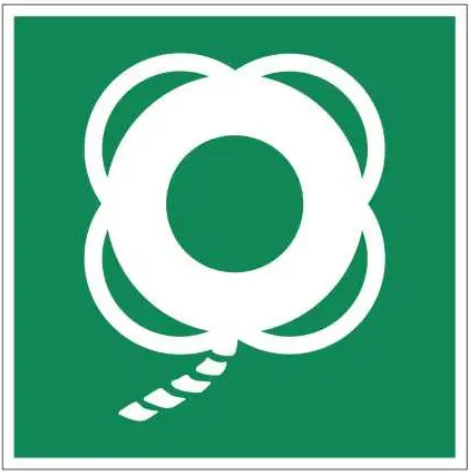 Знак Спасательный круг с леном Зеленый (д-9061)