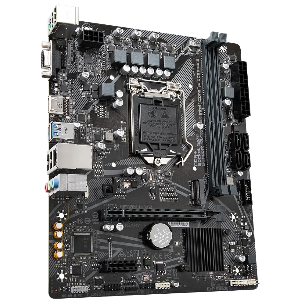 Материнська плата Gigabyte H510 H V2 Intel H510 LGA1200 HDMI/VGA 2xDDR4 MicroATX (582942)