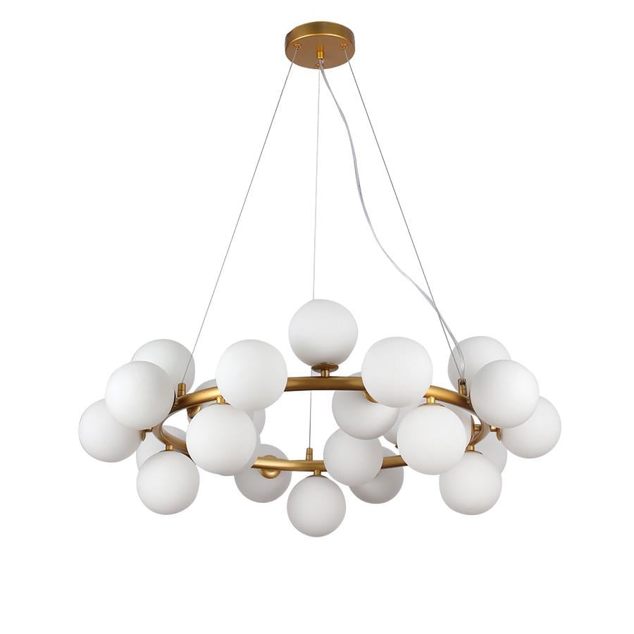 Люстра підвісна на 25 плафонів 7841019-25 DDG/WH Золотий/Білий - фото 1