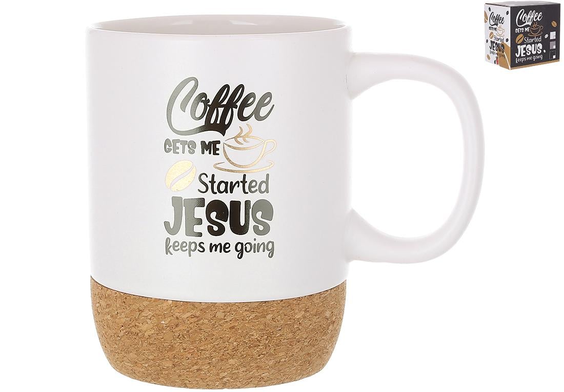 Кружка керамическая на пробковой основе BonaDi 400 мл Белый (994-003) Кружка керамическая на пробковой основе BonaDi 400 мл Белый (994-003)